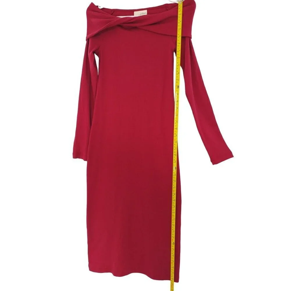 Universal thread, Elegant dress for women, red, cotton and polyester, size XS. N